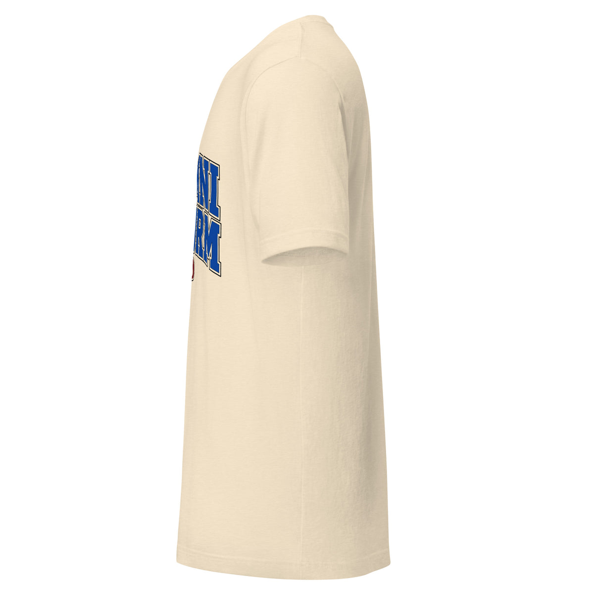 Alumni Uniform Varsity tee in Heather Natural, left side